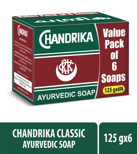 Chandrika klassische ayurvedische handgemachte Seife 125 gm (6er-Pack) Kostenloser Versand