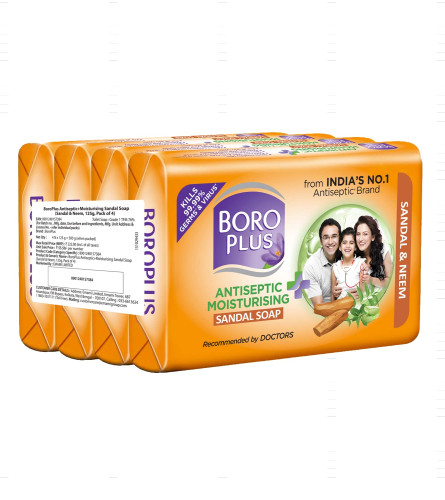 BoroPlus Antiseptische und feuchtigkeitsspendende Badesandalenseife mit Sandale und Neem 125 gm (4er-Pack) Kostenloser Versand