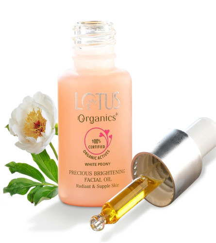 Lotus Organics+ Aceite facial iluminador precioso 100% orgánico Peonía blanca