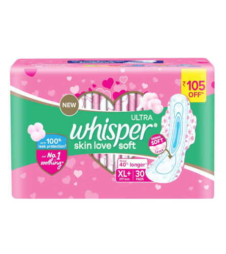 Whisper Ultra Skinlove weiche Damenbinden für Damen (30er-Pack) Kostenloser Versand