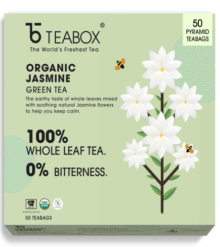 Teabox Bio-Jasmin-Grüntee 50 Teebeutel (Kostenloser Versand)