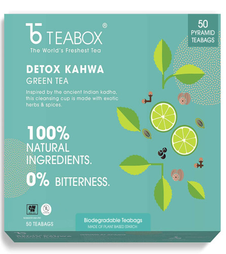 Teabox Detox Kahwa Grüner Tee 50 Teebeutel (Kostenloser Versand)