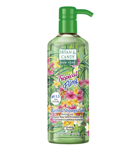 bryan-candy-tropical-fling-bath-and-shower-gel-enriched-with-organic-aloe-vera-pro-vitamin-b5-chamomile-calendula-extracts-skin-friendly-ph-55-all-skin-types-500-ml-pack-of-1-free-shipping-worldwide