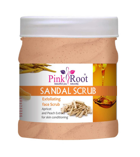 pink-root-sandal-scrub-exfoliating-face-scrub-apricot-and-peach-extract-for-skin-conditioning-500gm-free-shipping-worldwide