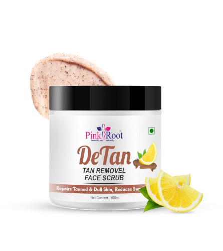 pink-root-detan-face-scrub-100ml-enriched-with-lemon-extract-clove-oil-helps-in-tan-removal-blackheads-and-gives-smooth-clean-dirt-free-skin-free-shipping-worldwide