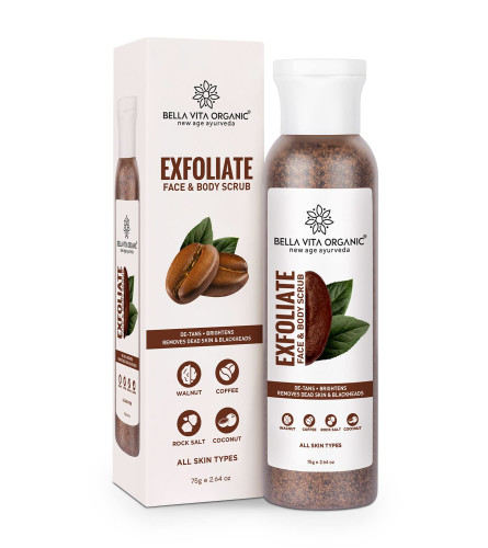 bella-vita-organic-exfoliate-coffee-scrub-for-face-body-blackhead-remover-de-tan-removal-ayurveda-dirt-removal-from-neck-knees-elbows-arms75-g-free-shipping-worldwide-