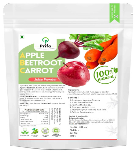 prifo-abc-juice-powder--apple-beetroot-carrot-powder-juice-natural-drink-instant-no-white-sugar-added-chemical-free-processing--250-grams-free-shipping-worldwide-