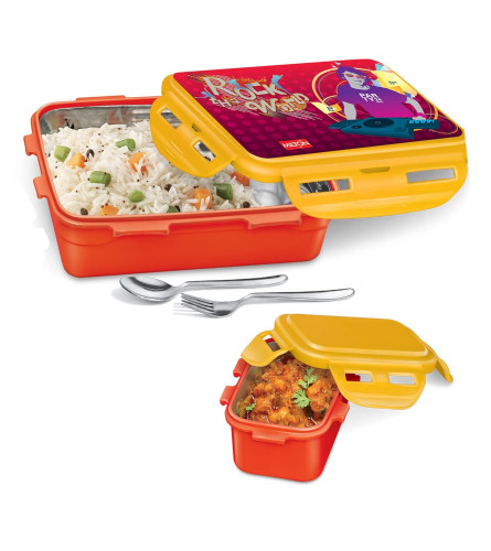 milton-mini-fun-treat-inner-stainless-steel-tiffin-box-650-ml-with-inner-container-120-ml-spoon-and-fork-red-food-grade-dishwasher-safe-refrigerator-safe-bpa-free-school-lunch-box-free-shipping-worldwide-