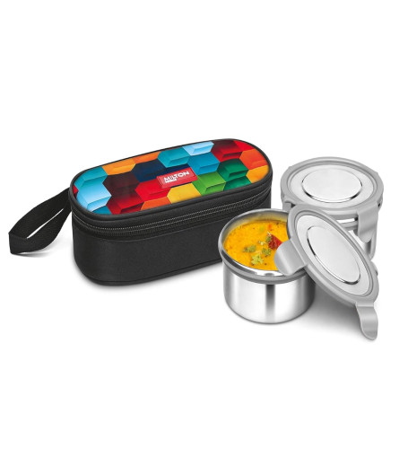 milton-fresh-meal-click-stainless-steel-lunch-box-set-of-2-320-ml-rainbow-free-shipping-worldwide-