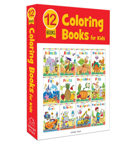 Coloring Books Box Set: Pack of 12 Copy Color Books For Children Paperback (Free Shipping Worldwide)