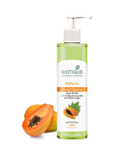 Biotique Papaya Deep Cleanse Face Wash 200ml - free shipping