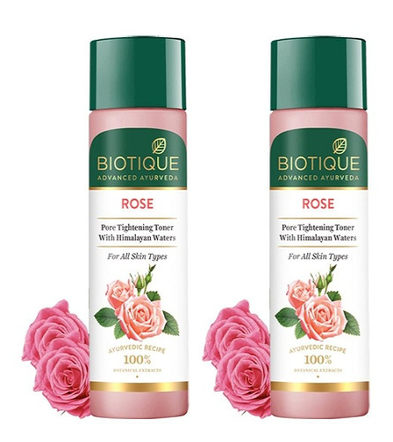 Biotique Bio Rose Pore Tightening Toner 120ml (pack of 2) free shipping