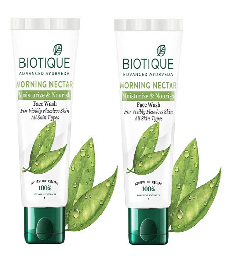 Biotique Morning Nectar Moisturize & Nourish Face Wash 150 ml (pack of 2)