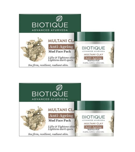 Biotique Multani Clay Anti Ageing Mud Face Pack 75m x 2 pack (free ship)