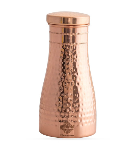 INDIAN ART VILLA Pure Copper Bedroom Water Bottle 950 ml