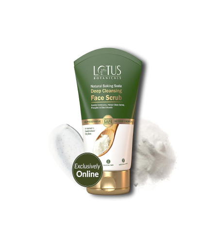 Lotus Botanicals Baking Soda Deep Cleansing Face Scrub 100gm - free shipping