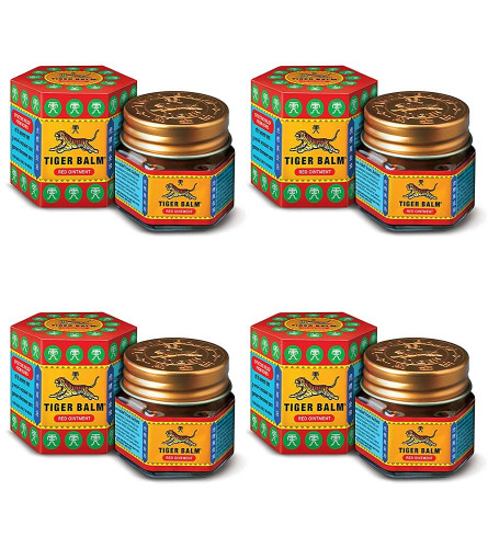 Tiger Balm Red Ointment Ayurvedic Pain Relief Balm 21 ml ( Pack of 4 )