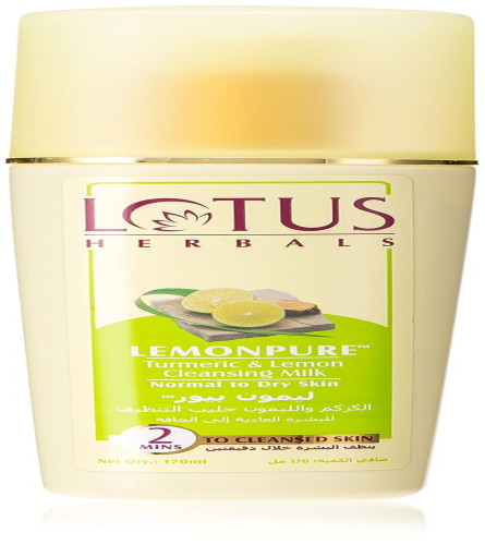 Lotus Herbals Lemonpure Turmeric & Lemon Cleansing Milk 170ml - free ship