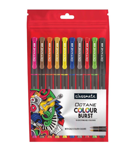 Classmate Octane Colour Burst Gel Pen  - Count of 20 (assorted)