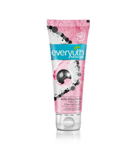Everyuth Naturals Anti Pollution Pink Clay & Charcoal Scrub 100gm (pack of 2)