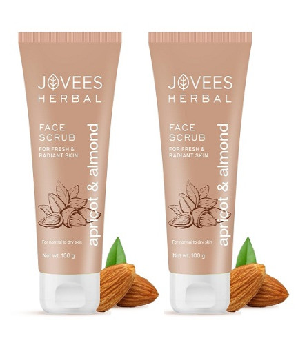 Jovees Herbal Apricot & Almond Face Scrub 100gm (pack of 2) free ship