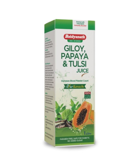 Baidyanath Asli Ayurved Giloy, Papaya & Tulsi Juice  - 1L