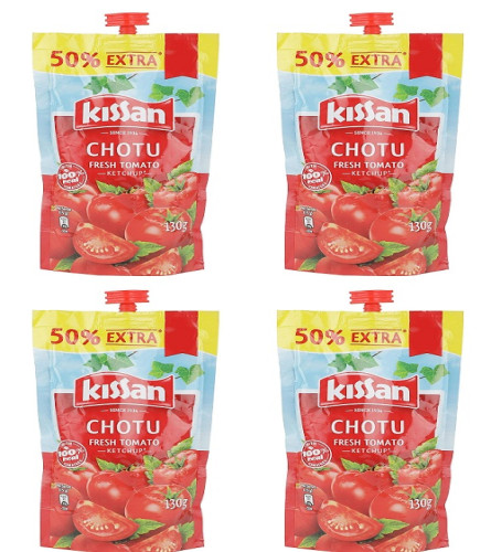 Kissan Fresh Tomato Ketchup, 130Grams (pack of 4) - free shipping