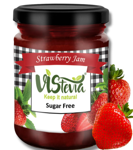 Vistevia Sugar Free Strawberry Jam 220 gm - free shipping