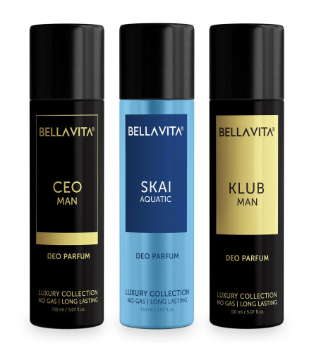 Bella Vita Luxury Body Parfum Gift Set for Men 150 ml (Pack of 3)