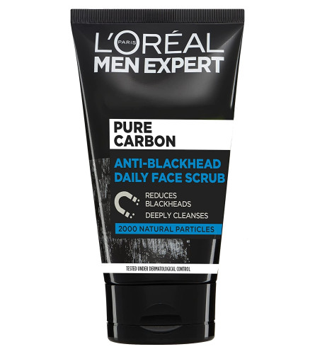 L'Oreal Paris Men Expert Pure Carbon Anti-Blackhead Daily Face Scrub, 100 ml - free shipping