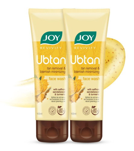 Joy Ubtan Tan Removal Face Wash 100ml x 2 pack - free shipping