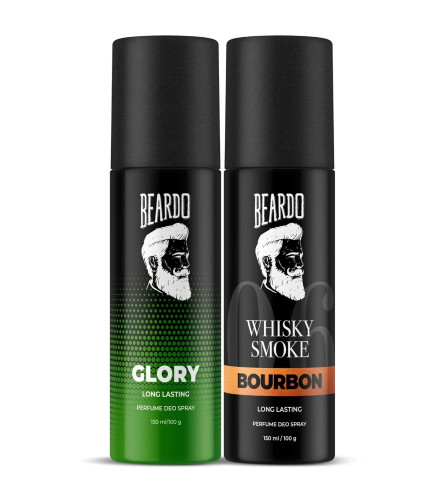 Beardo Glory & Whisky Smoke Bourbon Perfume Body Spray (Set of 2) - free shipping