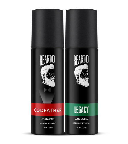 BEARDO Legacy & Godfather Perfume Body Spray For Men 150Ml Each (Set Of 2)