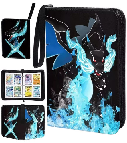 Poke-mon Cards Album for 400 Card Cartoon Prints Zipper Bag