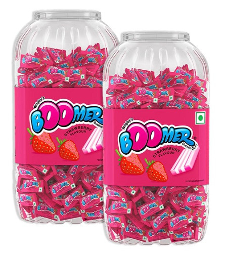 Chicle Boomer Skittles Sabor Fresa, 999,6 g, Pack de 2