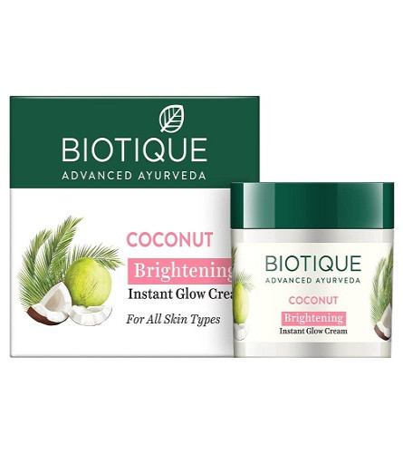 Biotique Crema Iluminadora de Coco para un Brillo Instantáneo