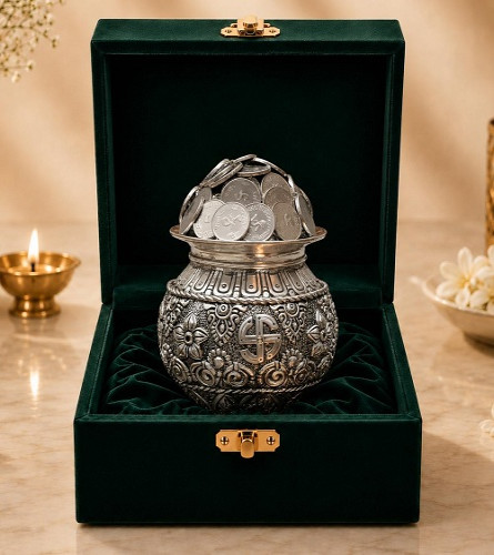 German Silver Plated Pooja Kalash Khazana