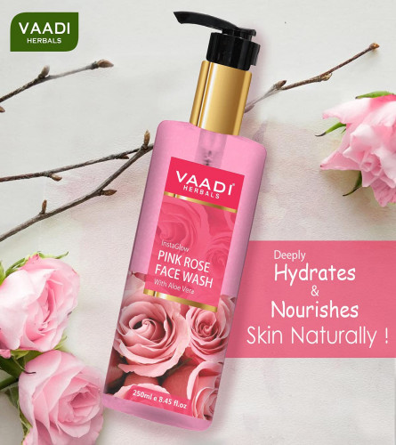 Vaadi Herbals Insta Glow Pink Rose Face Wash With Aloe Vera Extract