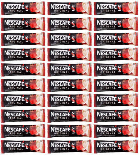 NESCAFÉ 3 In 1 Original Soluble Ground Coffee Beverage, 30 Sachets Bag