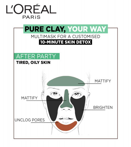 L'Oreal Paris Pure Clay Mask, Detoxify with Charcoal 50ml