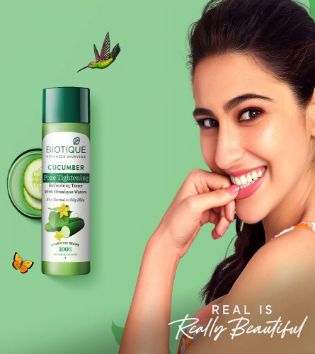 Biotique Cucumber Pore Tightening Refreshing Toner with Himalayan Waters