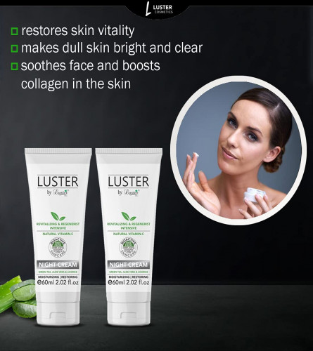 Luster Night Cream Revitalizing & Regenerist Intensive 60 ml (Pack of 4)