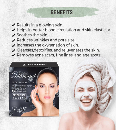 Luster Black Diamond Exceptional Glow Facial Kit 320 ml