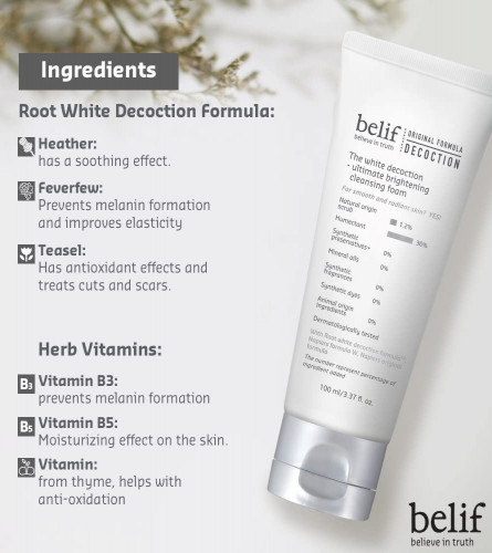 belif White decoction brightening foam