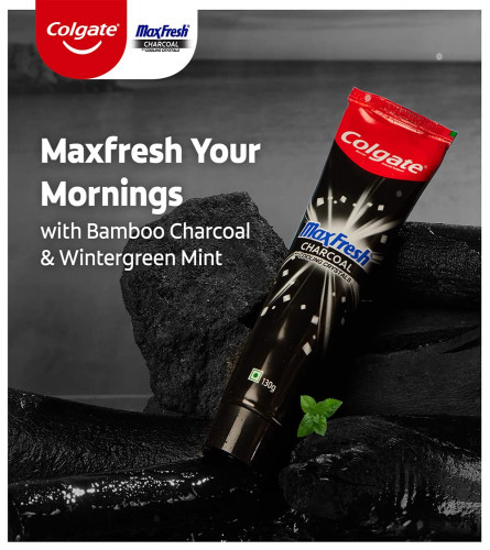 Colgate MaxFresh Toothpaste, Black Gel Paste with Charcoal for Super Fresh Breath