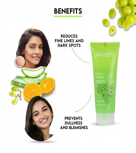 Jovees Herbal Grape Fairness Face Wash 120 ml (Pack of 3)
