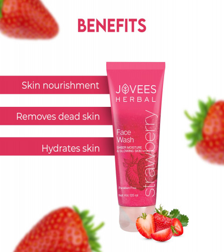 JOVEES Strawberry Face Wash 120 ml (Pack of 3)