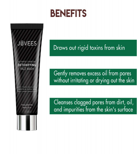 Jovees Herbal Activated Charcoal Detoxifying Face Wash 120 ml (Pack of 2)