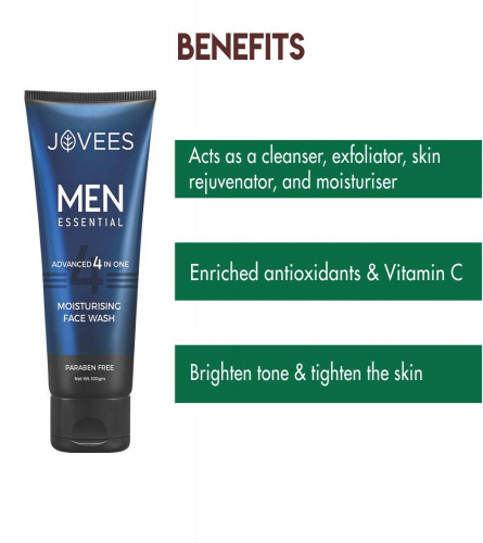 Jovees Herbal Men Essential Advanced 4 in 1 Facewash 100 gm (Pack of 2)