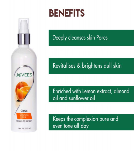 Jovees Citrus Cleansing Milk 200 ml (Pack of 2)